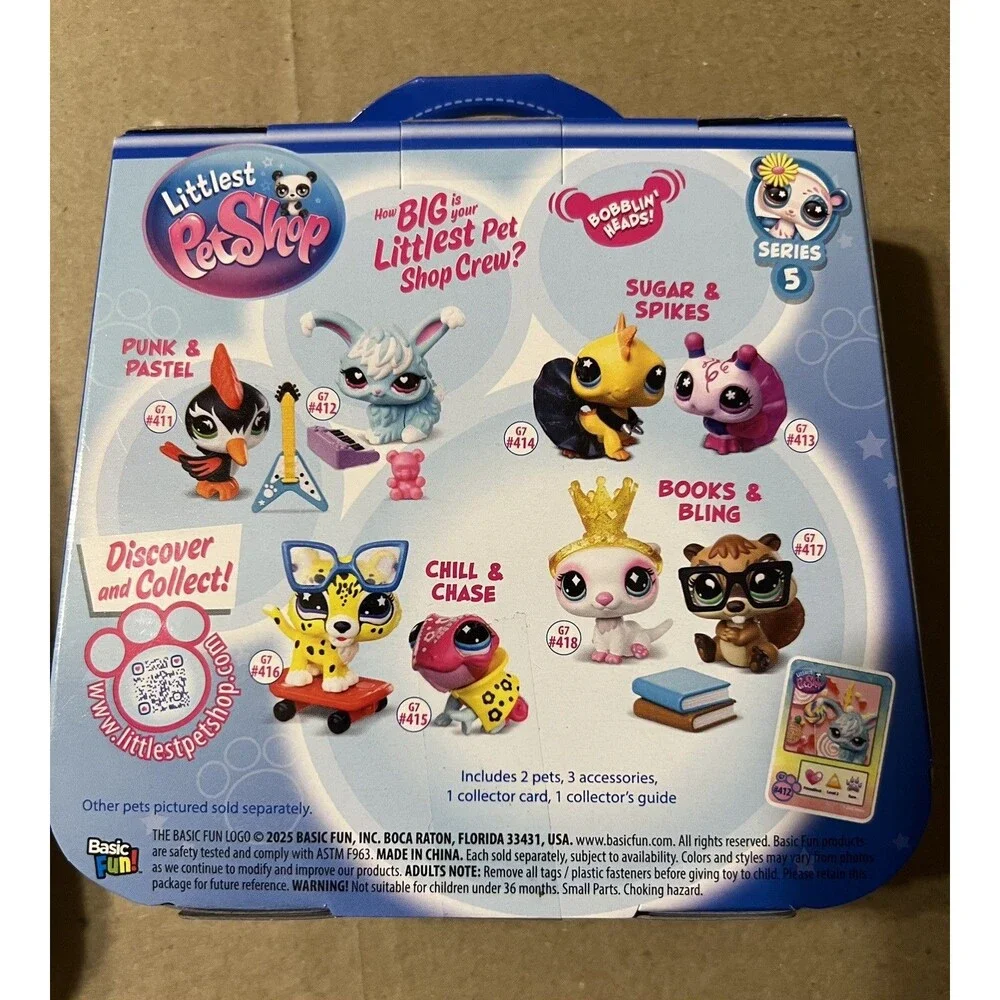 LOT OF 2 Littlest Pet Shop PET PAIRS G7 Series 5 (Purple Paw and Orange Paw)